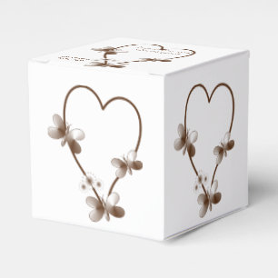 Schokoladenherz und Schmetterlinge Geschenkschachtel