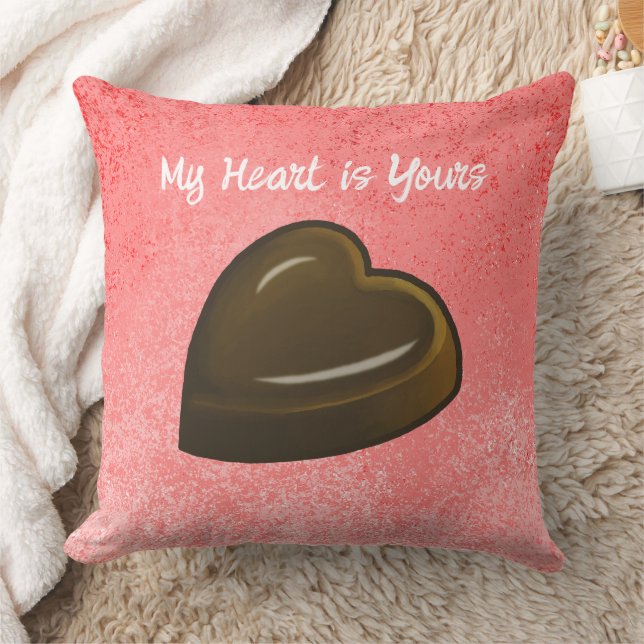 Schokoladenherz Valentinstag Kissen (Decke)