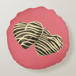 Schokoladenherzen niedliche rosa Liebe Rundes Kissen