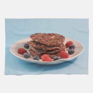 Schokoladenkekse mit Beeren Food Foto Geschirrtuch