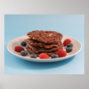 Schokoladenkekse mit Beeren Food Foto Poster