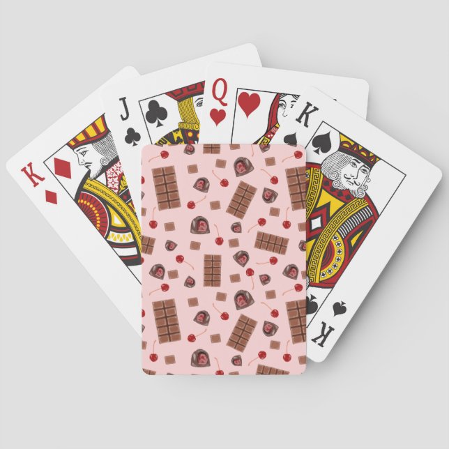 Schokoladenkirschen Spielkarten (Rückseite)