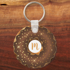 Schokoladenkraut-Monogramm-Glitzer Schlüsselanhänger