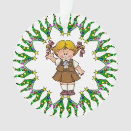 Schokoladenkuchen-blondes Haar-Baum-Kranz Ornament