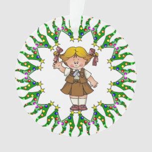 Schokoladenkuchen-blondes Haar-Baum-Kranz Ornament