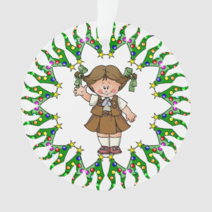 Schokoladenkuchen-brünetter BaumWreath Ornament