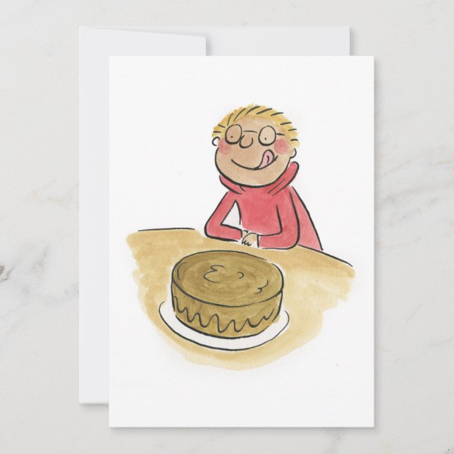 Schokoladenkuchen Einladung (Vorderseite)