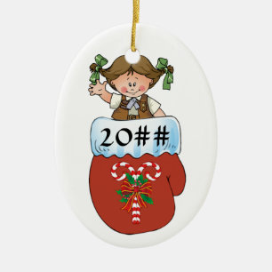 Schokoladenkuchen-Handschuh brünett Keramik Ornament