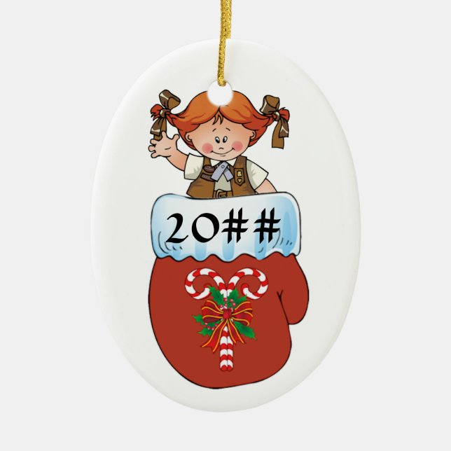 Schokoladenkuchen-HandschuhRedhead Keramik Ornament (Vorne)