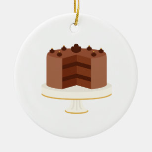 Schokoladenkuchen Keramik Ornament