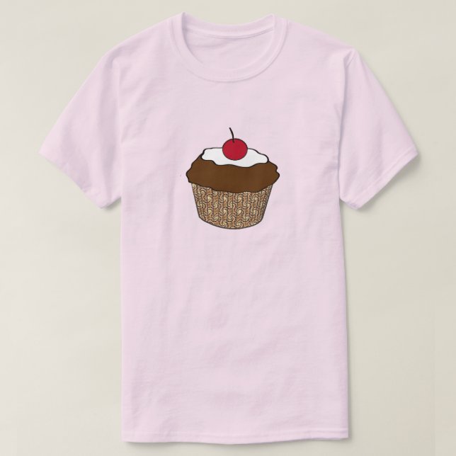 Schokoladenkuchen mit Kirsche T-Shirt (Design vorne)