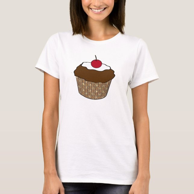 Schokoladenkuchen mit Kirsche T-Shirt (Vorderseite)