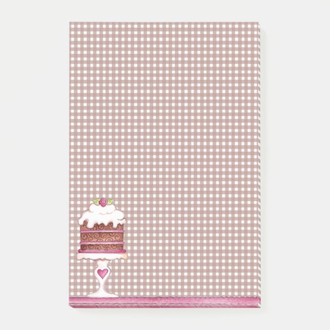 Schokoladenkuchen Post-it Klebezettel (Vorderseite)