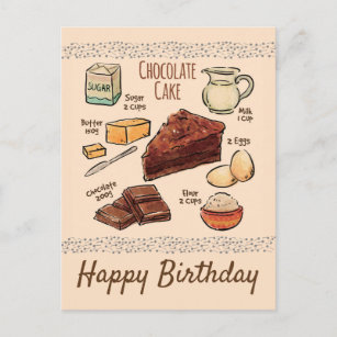 Schokoladenkuchen Postkarte