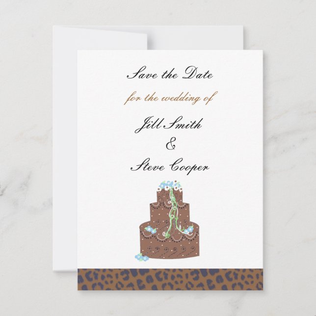 Schokoladenkuchen Save the Date (Vorderseite)