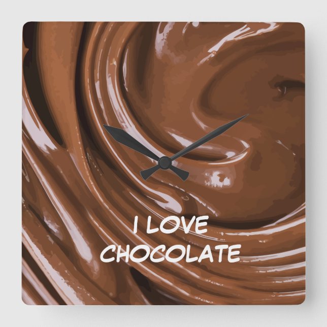 Schokoladenküchenuhren Quadratische Wanduhr (Vorderseite)