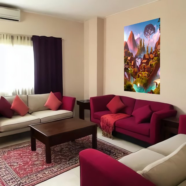 Schokoladenkuppeldorf im Berg | Art der AI Poster (Von Creator hochgeladen)