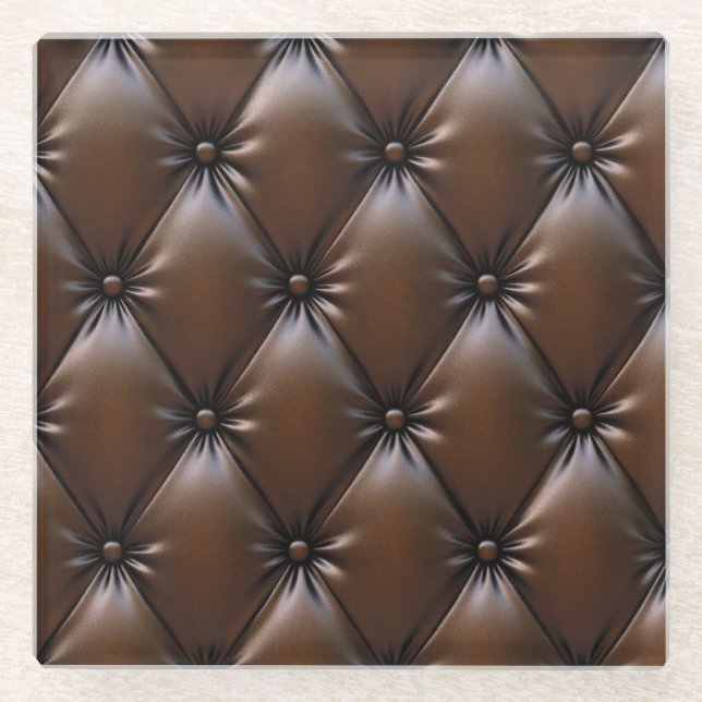 Schokoladenleder: Luxuriöse Upholsterie Glasuntersetzer (Vorderseite)