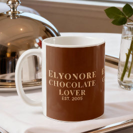 Schokoladenliebhaber Cream Script Personalisierter Kaffeetasse