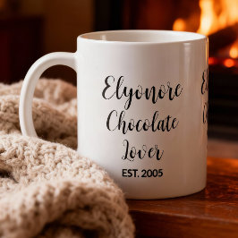 Schokoladenliebhaber Schwarz Schrift Personalisier Kaffeetasse