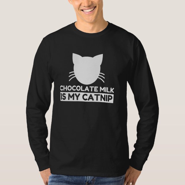 Schokoladenmilch Lover Witzige Niedliche Katzenges T-Shirt (Vorderseite)
