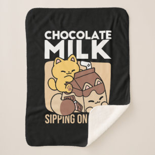 Schokoladenmilch-Trinken im Glück – Kawaii-Katzenf Sherpadecke