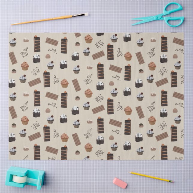 Schokoladenmuster Seidenpapier (Basteln)