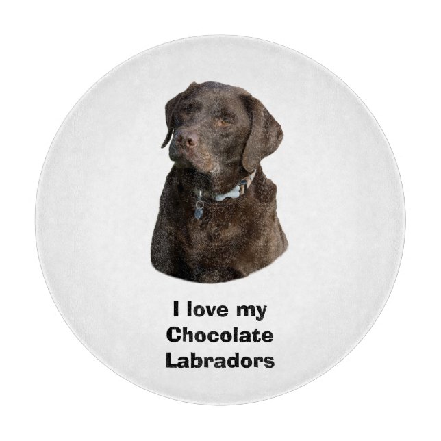 Schokoladenportrait Labrador Foto Schneidebrett (Vorderseite)