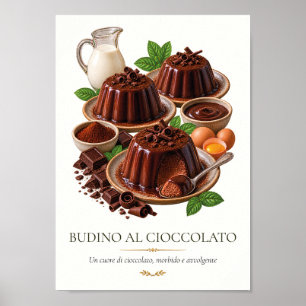 Schokoladenpudding – Vintage italienisches Dessert Poster