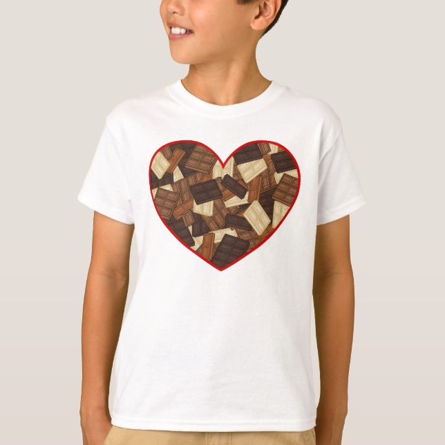 Schokoladenriegel Herz Design T-Shirt (Vorderseite)