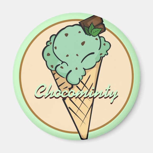 Schokoladensplitter Eiscreme-Magnet Magnet (Vorne)