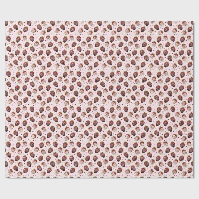 Schokoladenüberzogene Erdbeeren Geschenkverpackung Geschenkpapier (Flach)