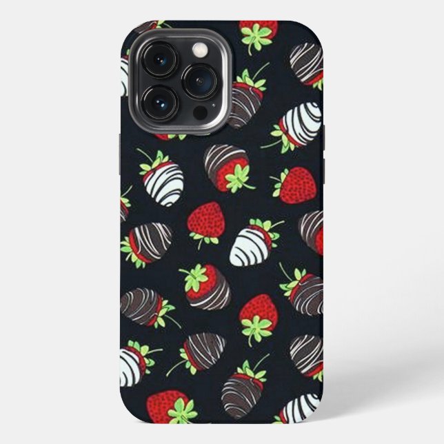 Schokoladenüberzogene Erdbeeren  iPhone Hülle (Rückseite)