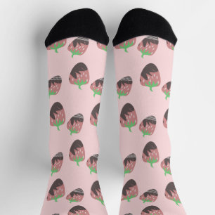 Schokoladenüberzogene Erdbeeren Rosa Obst Socken