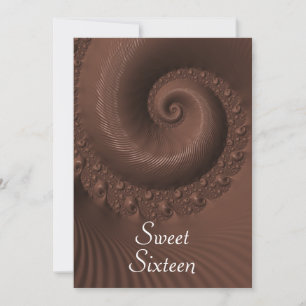 Schokoladenwellen und -wirbel Sweet Sixteen Einladung
