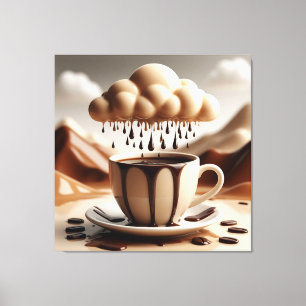 Schokoladetasse mit Fantasy-Wolke tropfend Leinwanddruck