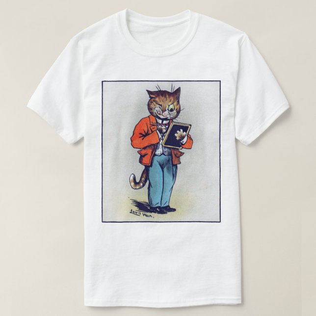 Scholarly Cat, Louis Wain T-Shirt (Design vorne)