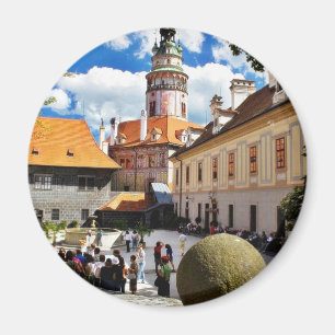 Schön bemalter Turm in der Stadt Cesky Krumlov Magnet