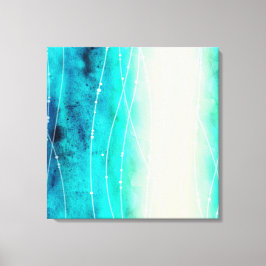 Schön blau-grün gestrichene Seeblätter Leinwanddruck