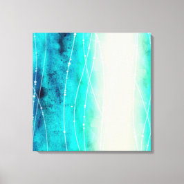 Schön blau-grün gestrichene Seeblätter Leinwanddruck