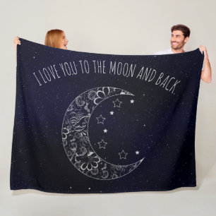 Schön, dass ich dich zum Mond und zurück Liebe hab Fleecedecke