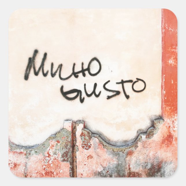 Schön dich kennenzulernen quadratischer aufkleber (Vorderseite)