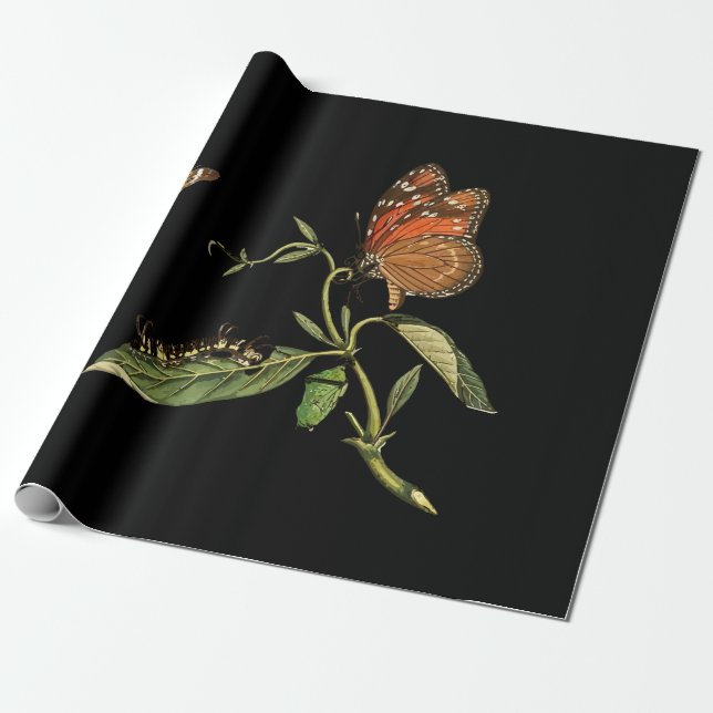 Schön - Eleganz - Schmetterling - Blume Geschenkpapier (Ungerollt)
