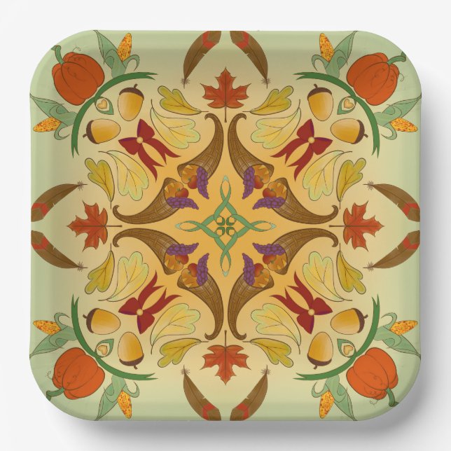 Schön ernte Radialkunst Pappteller (Vorderseite)