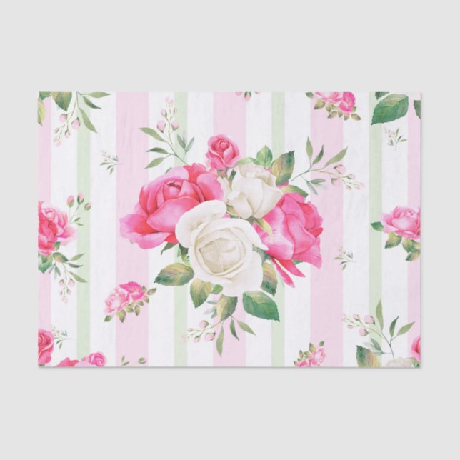 schön, Frühling, Shabby Chic, rosa Rosen, Chic, f Seidenpapier (Vorderseite)
