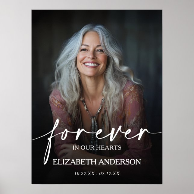 Schön für immer in unseren Herzen Foto-Gedenkstätt Poster (Vorne)