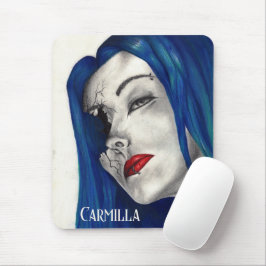 Schön gebrochene Fantasy-Goth-Girl mit blauen Haar Mousepad