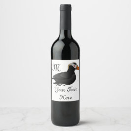 Schön gezauberter Puffsack Cartoon Schwimmen Weinetikett