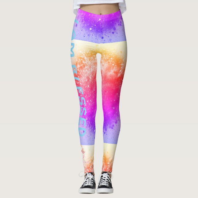 schön "Ich bin grün gesegnet" Leggings (Vorderseite)