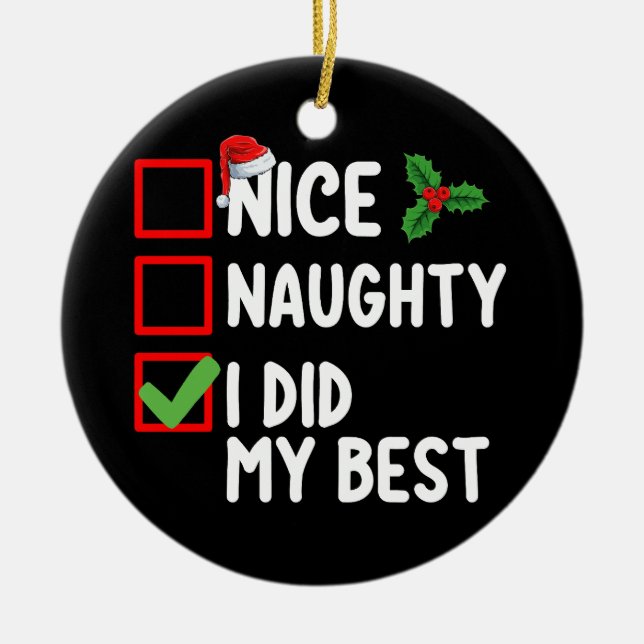 Schön, ich habe meine beste Weihnachtszettel-Famil Keramik Ornament (Vorne)